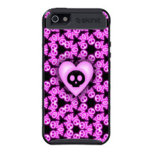 Corazón rosado del caso del skinnit del iphone 5 d iPhone 5 funda
