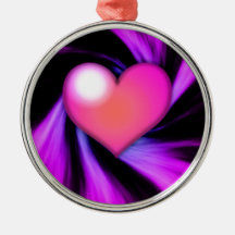 Corazón rosado del remolino ornamento para arbol de navidad