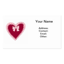 Corazón rosado dulce plantillas de tarjetas personales