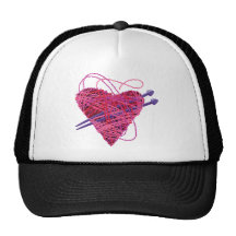 corazón rosado kniting gorras