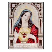 Corazón sagrado de Maria Postales