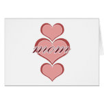 Corazón triple de la mamá tarjeta