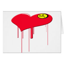Corazón triste y cara triste tarjetón