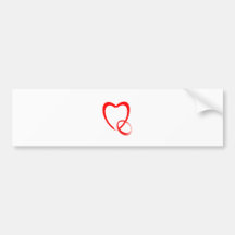 corazón y anillo pegatina de parachoque