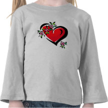 corazón y flores camisetas