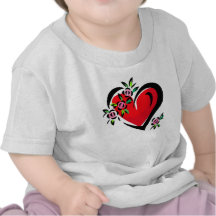 corazón y flores camisetas