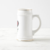 corazón y flores taza