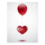 Corazón y globo postales