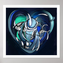 Corazón y perla impresiones