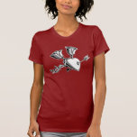 Corazón y rosas con grises de las espinas camisetas