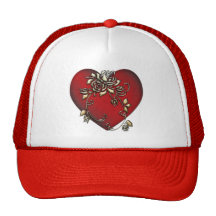 Corazón y rosas gorras de camionero