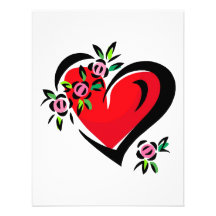 Corazón y rosas invitación personalizada