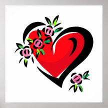 Corazón y rosas posters