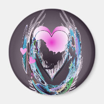 CORAZONES ABSTRACTOS de SHARON SHARPE Imán