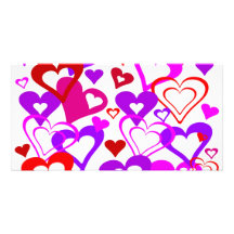 Corazones abstractos tarjeta con foto personalizada