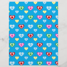 Corazones azules del arco iris flyer personalizado