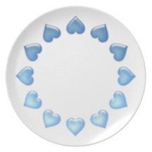 Corazones azules lindos platos