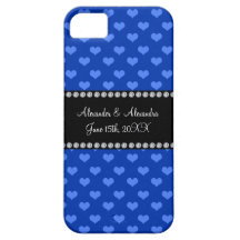 Corazones azules que casan favores iPhone 5 funda