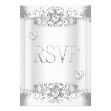 Corazones blancos de plata del diamante de RSVP Anuncio