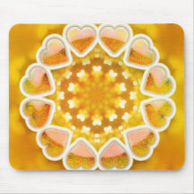 Corazones cariñosos amarillos - Mousepad Alfombrillas De Ratón