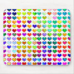 Corazones coloridos Mousepad del arco iris de la t