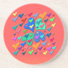 Corazones coloridos posavaso para bebida