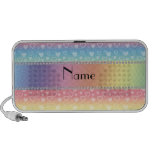 Corazones conocidos personalizados del arco iris laptop altavoz