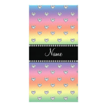 Corazones conocidos personalizados del diamante de tarjetas personales con fotos