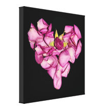 Corazones de la lona de los rosas impresión en lona estirada
