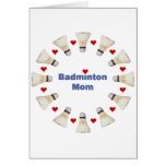 Corazones de la mamá del bádminton tarjeta