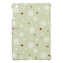 Corazones de los copos de nieve de las vacaciones  fundas ipad mini