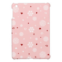 Corazones de los copos de nieve de las vacaciones  fundas ipad mini