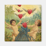 Corazones de los Cupids del el día de San Valentín Iman De Frigorífico
