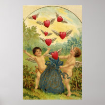 Corazones de los Cupids del el día de San Valentín Posters