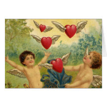 Corazones de los Cupids del el día de San Valentín Felicitaciones