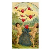 Corazones de los Cupids del el día de San Valentín Tarjetas De Negocios