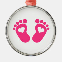 Corazones de los pies del bebé adorno de reyes