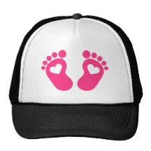 Corazones de los pies del bebé gorro