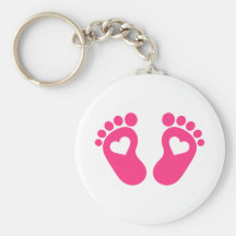 Corazones de los pies del bebé llavero
