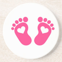 Corazones de los pies del bebé posavasos diseño