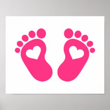 Corazones de los pies del bebé posters