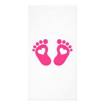 Corazones de los pies del bebé tarjetas personales con fotos