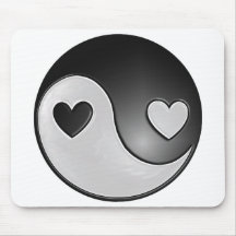 corazones de yang del yin tapetes de ratón