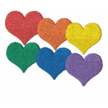 Corazones del arco iris