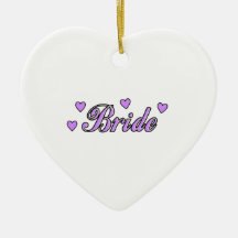 Corazones del boda de la novia ornamento de navidad