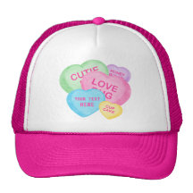 Corazones del caramelo de la diversión gorros  