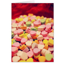 Corazones del caramelo de la tarjeta del día de Sa
