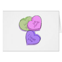 Corazones del caramelo del día de San Valentín Tarjeta