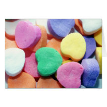 Corazones del caramelo del día de San Valentín Felicitacion