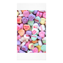 Corazones del caramelo tarjeta fotográfica personalizada